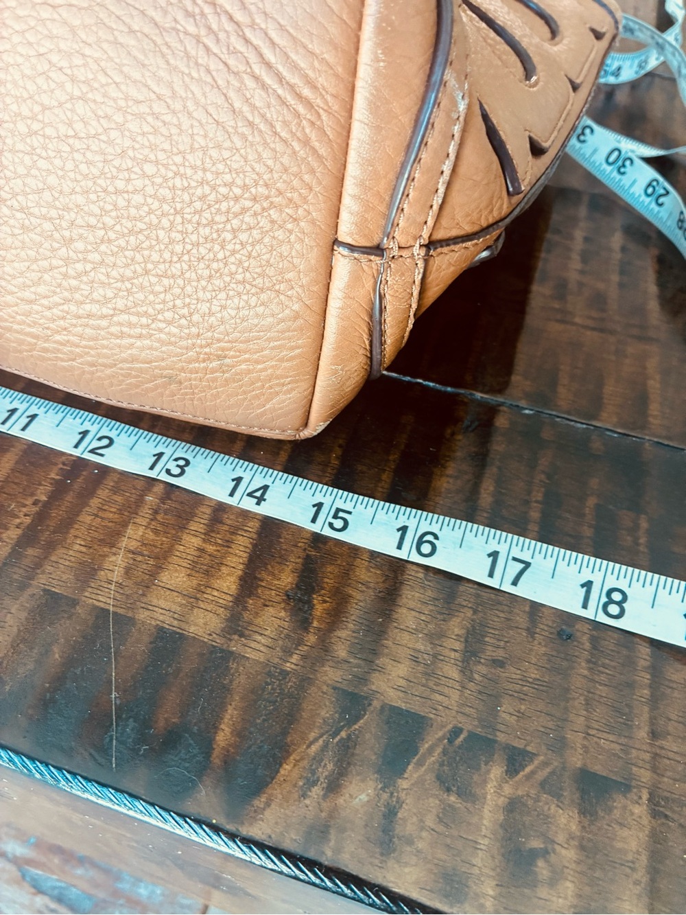 TORY BURCH Large Cognac Brown Leather Tote Bag - Picture 3 of 10